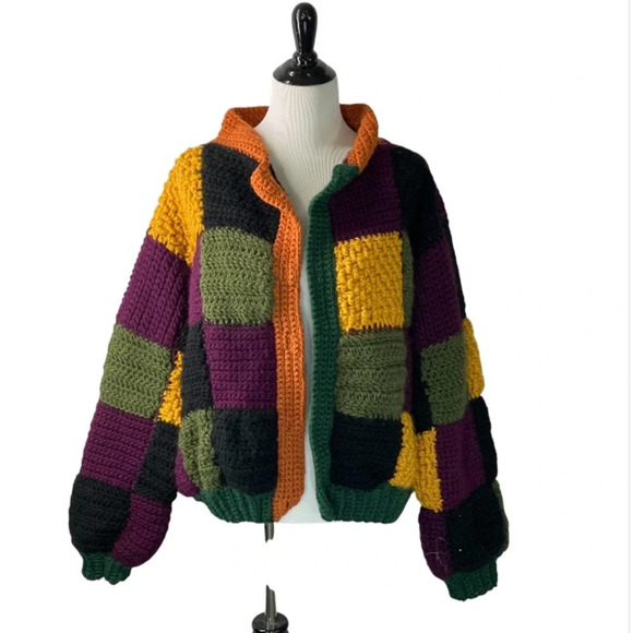 Handmade Oversized Crochet Cardigan - Picture 1 of 4